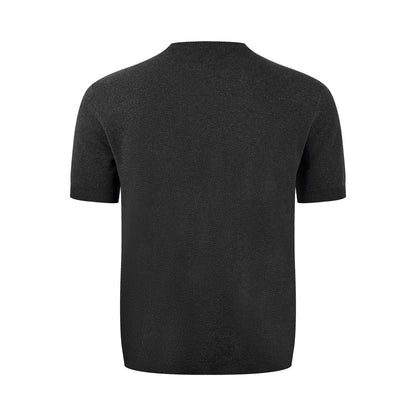 Gucci Silk Cotton T-Shirt with Gucci Intarsia "Grey"