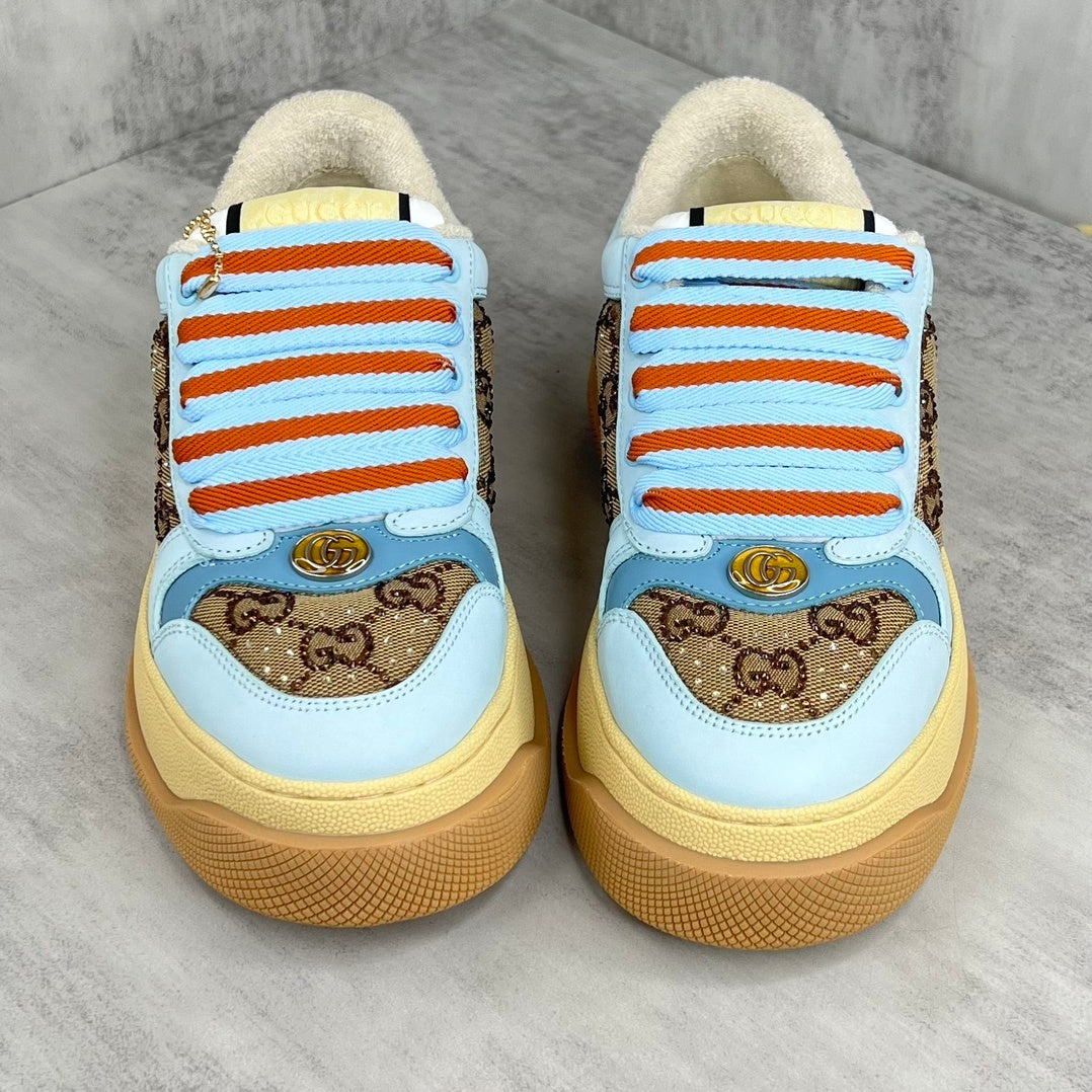 Gucci Screener Double "Blue-Beige Monogram"