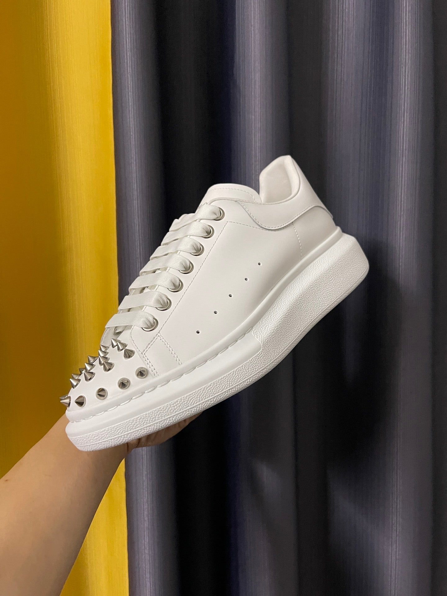 Alexander McQueen Oversized "White-Silver Studded"