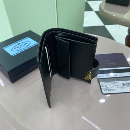 Prada Small Saffiano and Smooth Leather Wallet
