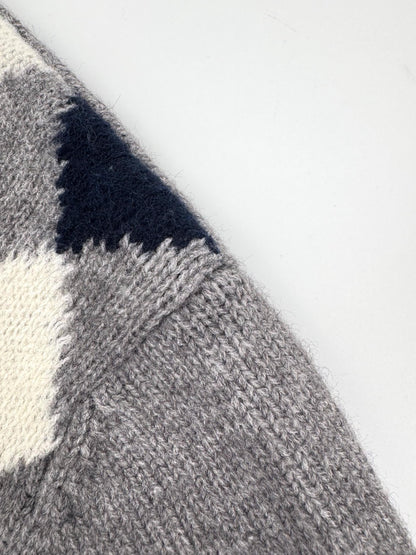 Prada Argyle Knit Cashmere Cardigan "Grey"