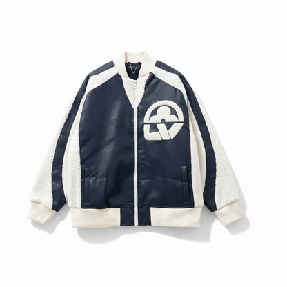 Louis Vuitton Leather Jacket "Blue-White"