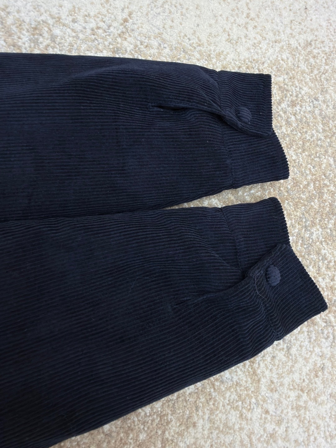Miu Miu Corduroy and Nappa Leather Down Jacket "Navy"