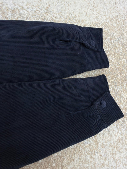 Miu Miu Corduroy and Nappa Leather Down Jacket "Navy"