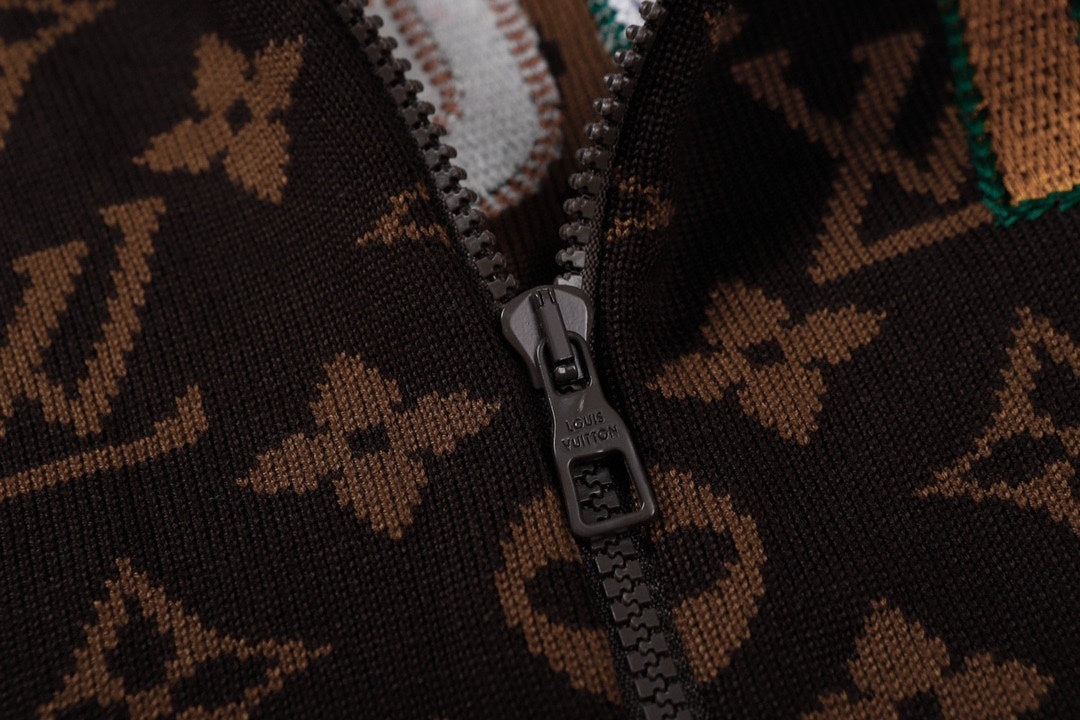 NBA x Louis Vuitton Sweater Bomber Jacket "Brown"