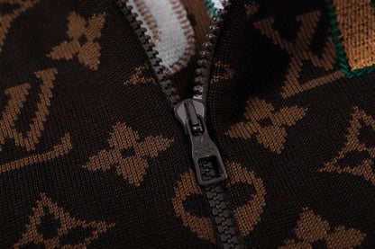 NBA x Louis Vuitton Sweater Bomber Jacket "Brown"