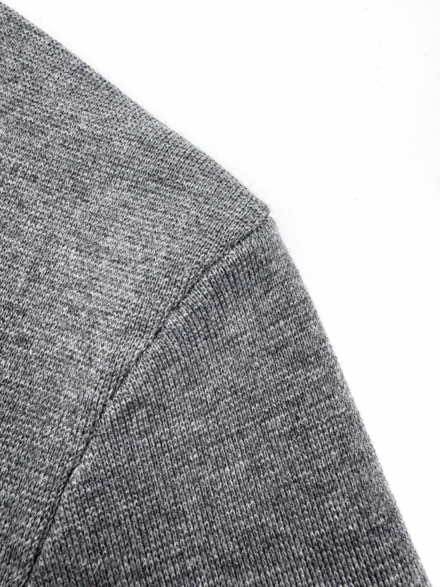 Dior CD Icon Zipped Sweater "Gray Virgin Wool Punto Milano Knit"