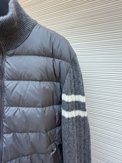 Moncler Padded Wool Zip-up Down Cardigan "Gray"