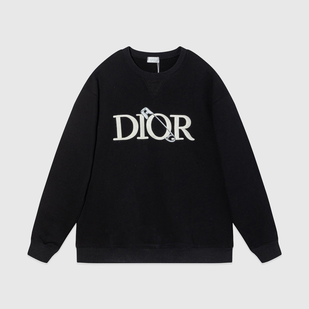 Dior x Judy Blame Safety Pin Logo Embroidered Sweatshirt "Black"