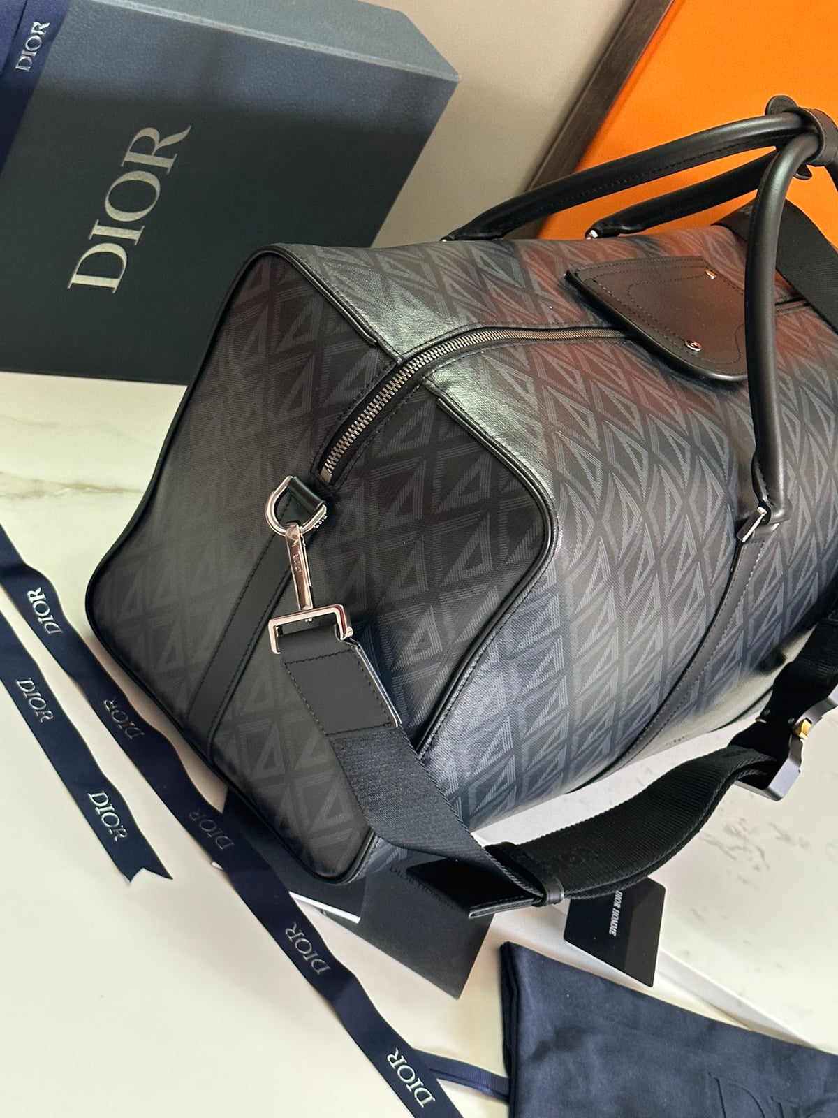 Dior Lingot 50 CD Diamond Duffle Bag