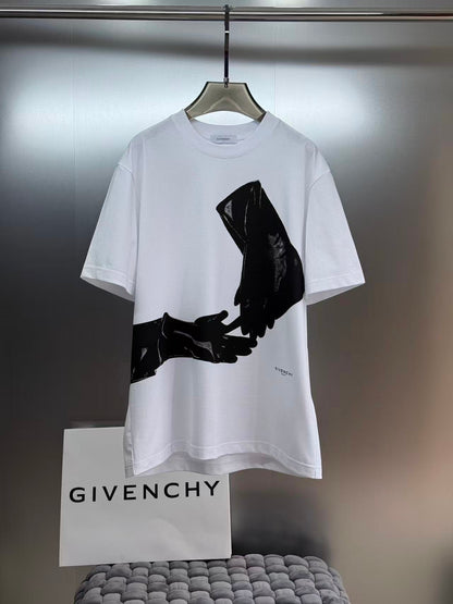 Givenchy T-Shirt Cotton with Surrealism Print "White"