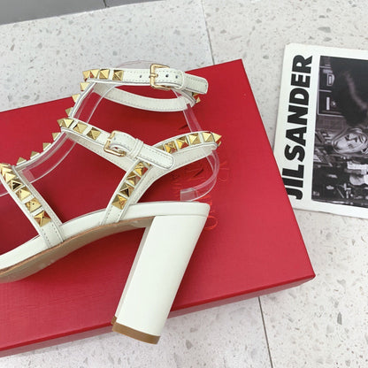 Valentino Rockstud Ankle Strap Sandal 90 mm "White"