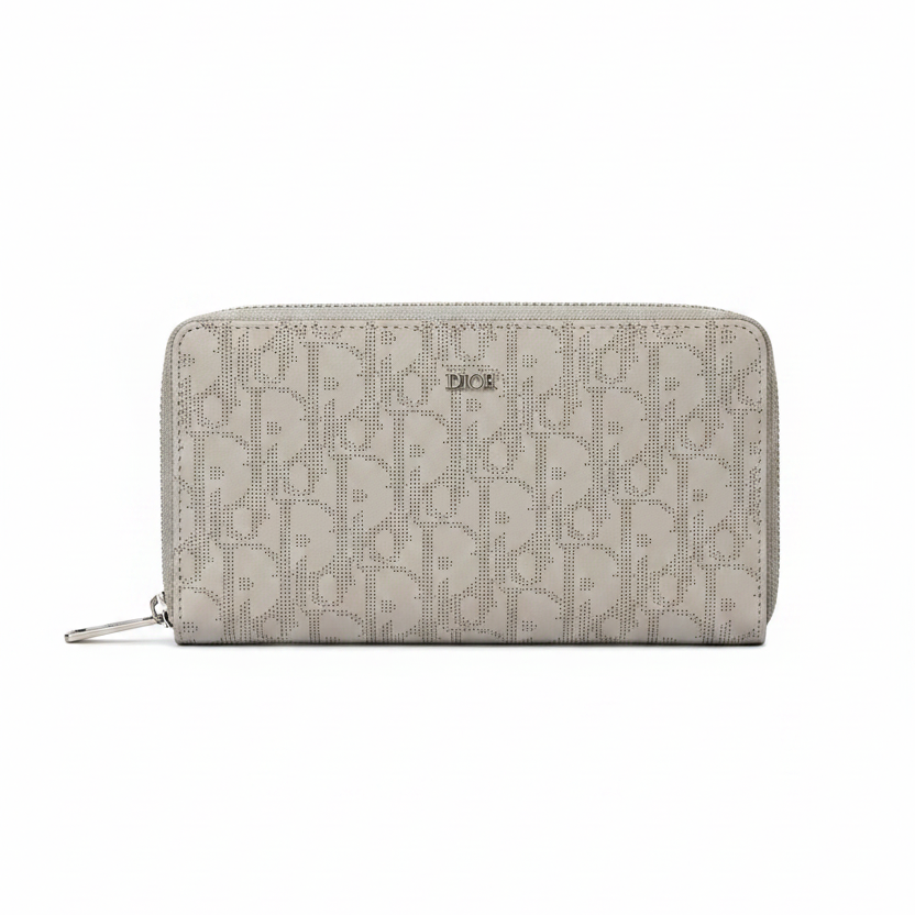 Dior Long Zipped Wallet "Grey Oblique Galaxy Leather"