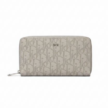 Dior Long Zipped Wallet "Grey Oblique Galaxy Leather"