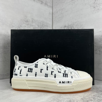 Amiri Court Low "White-Black Old English"