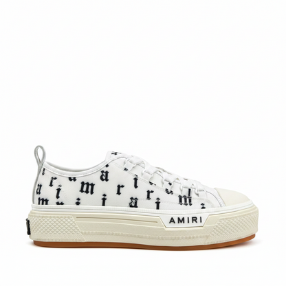 Amiri Court Low "White-Black Old English"