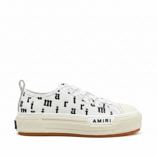 Amiri Court Low "White-Black Old English"