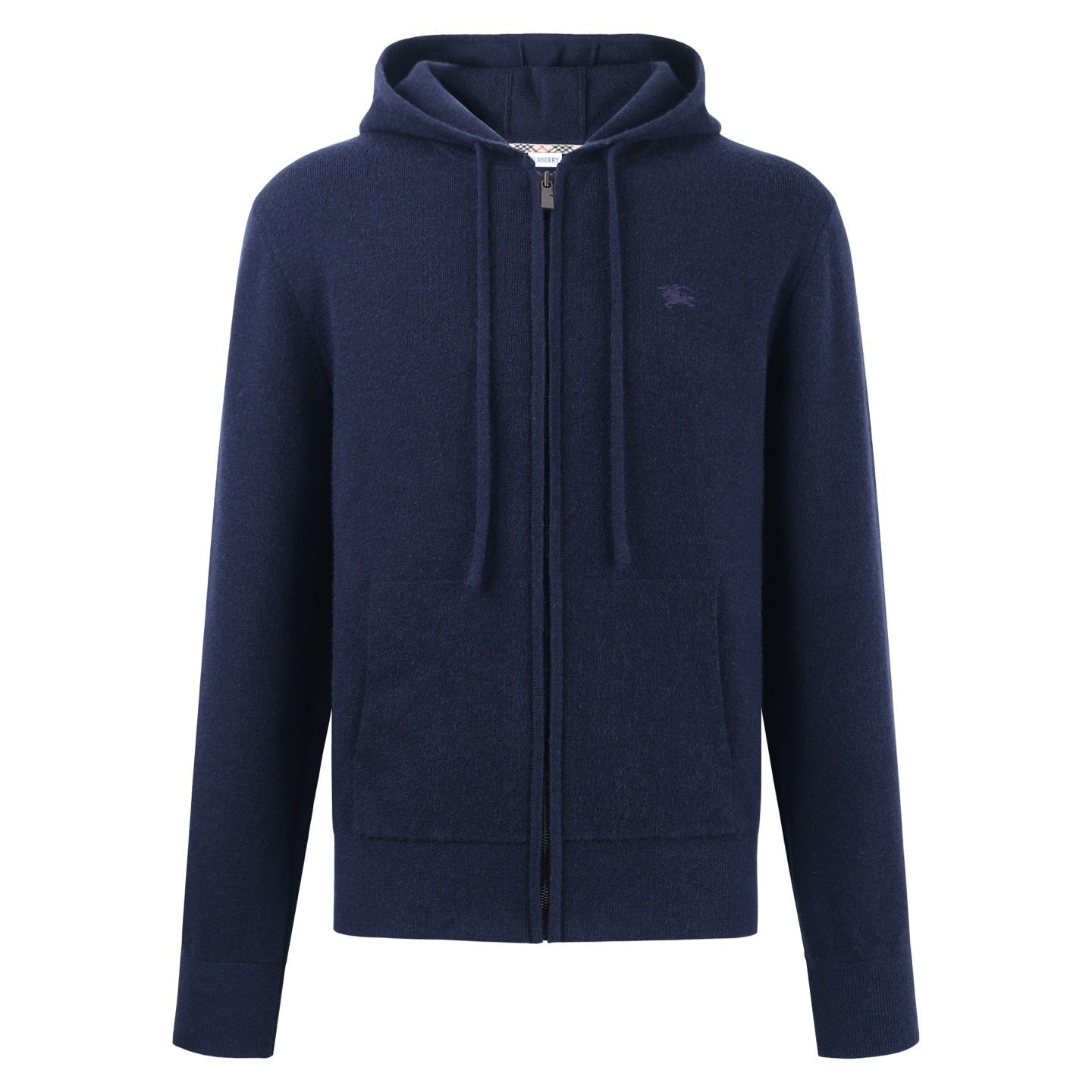 Burberry Cashmere Blend Zip Hoodie "Navy Blue"