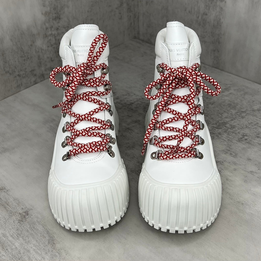 Louis Vuitton Ruby Flat Ranger Boots "White"