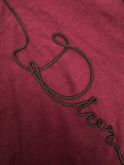 Dior Ribbon T-Shirt "Burgundy Cotton Jersey"