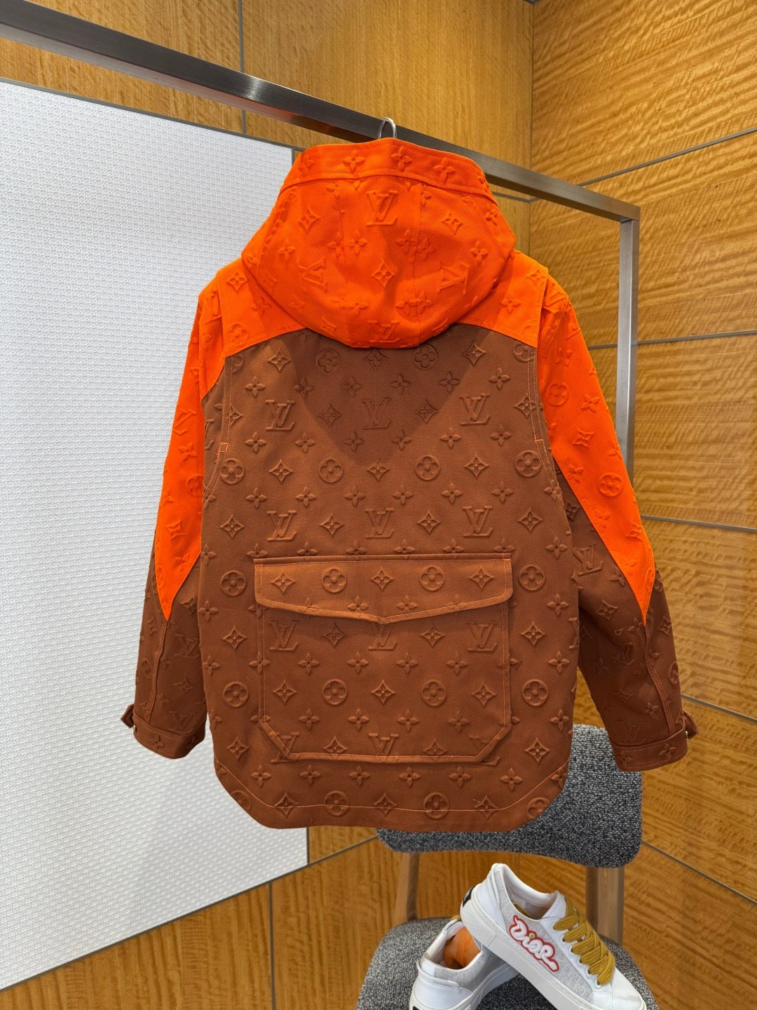 Louis Vuitton Monogram Hooded Denim Jacket "Brown-Orange"