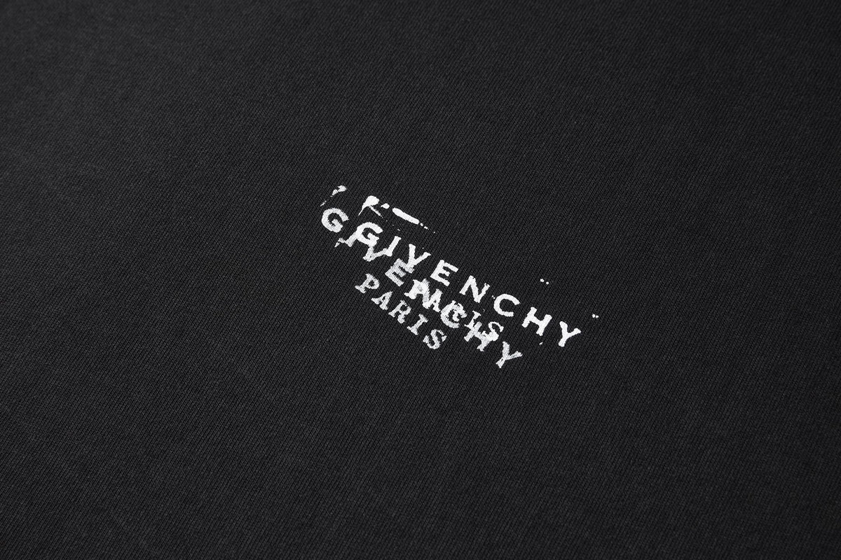 Givenchy T-shirt in Cotton with Givenchy Stamp Print "Black"