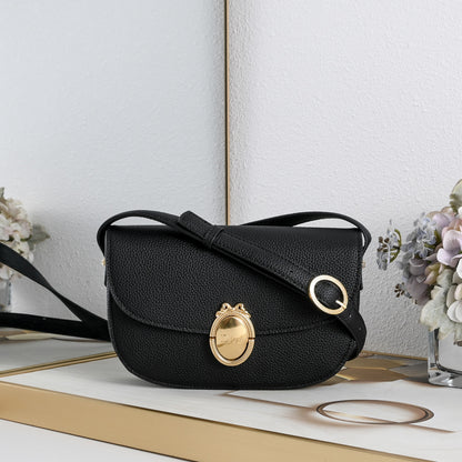 Dior Medium Dior Médaillon Flap Bag "Black Grained Calfskin"