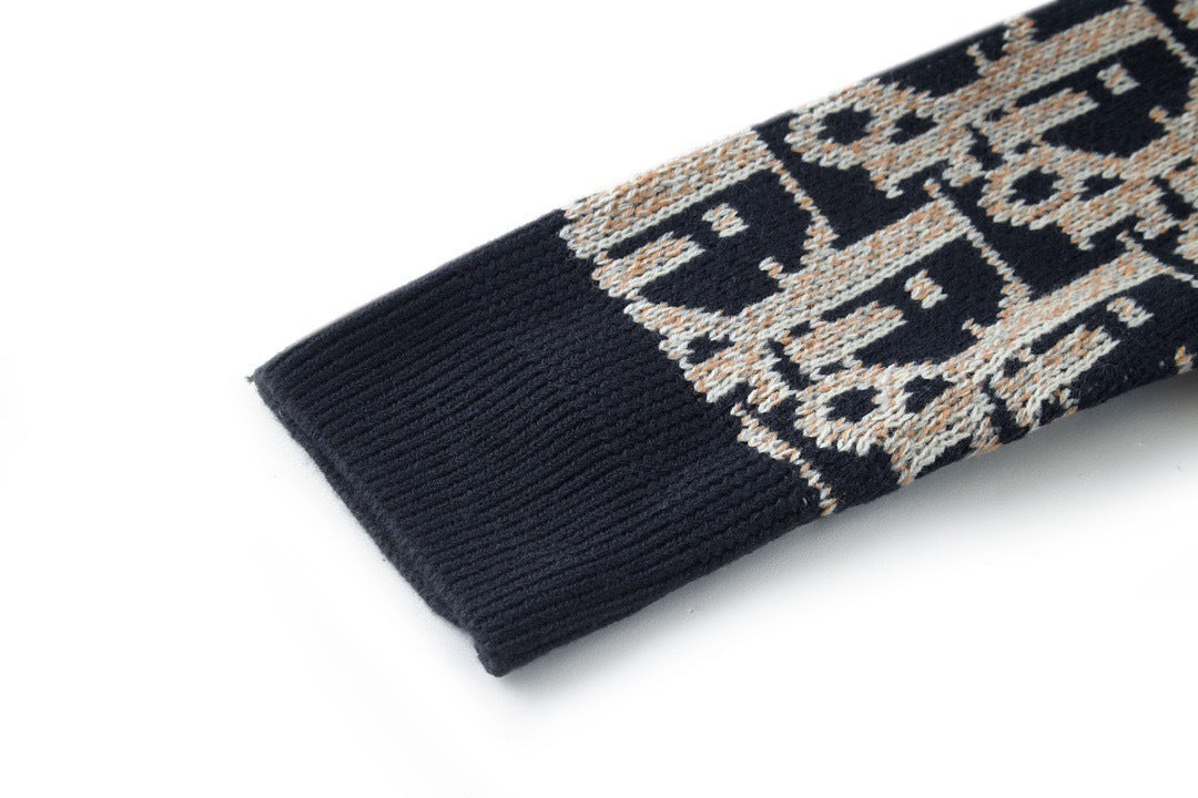 Dior Oblique Sweater "Navy Blue Wool Jacquard"