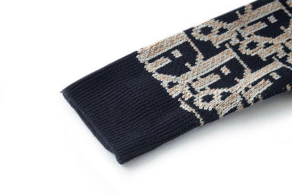 Dior Oblique Sweater "Navy Blue Wool Jacquard"