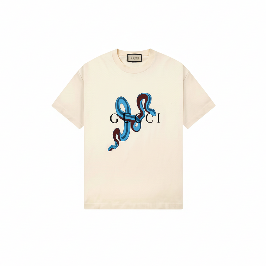 Gucci Snake Print T-Shirt "Beige"