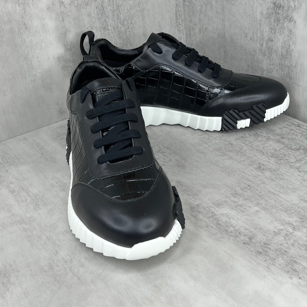 Hermes Bouncing Sneakers "Black Crocodile Pattern"