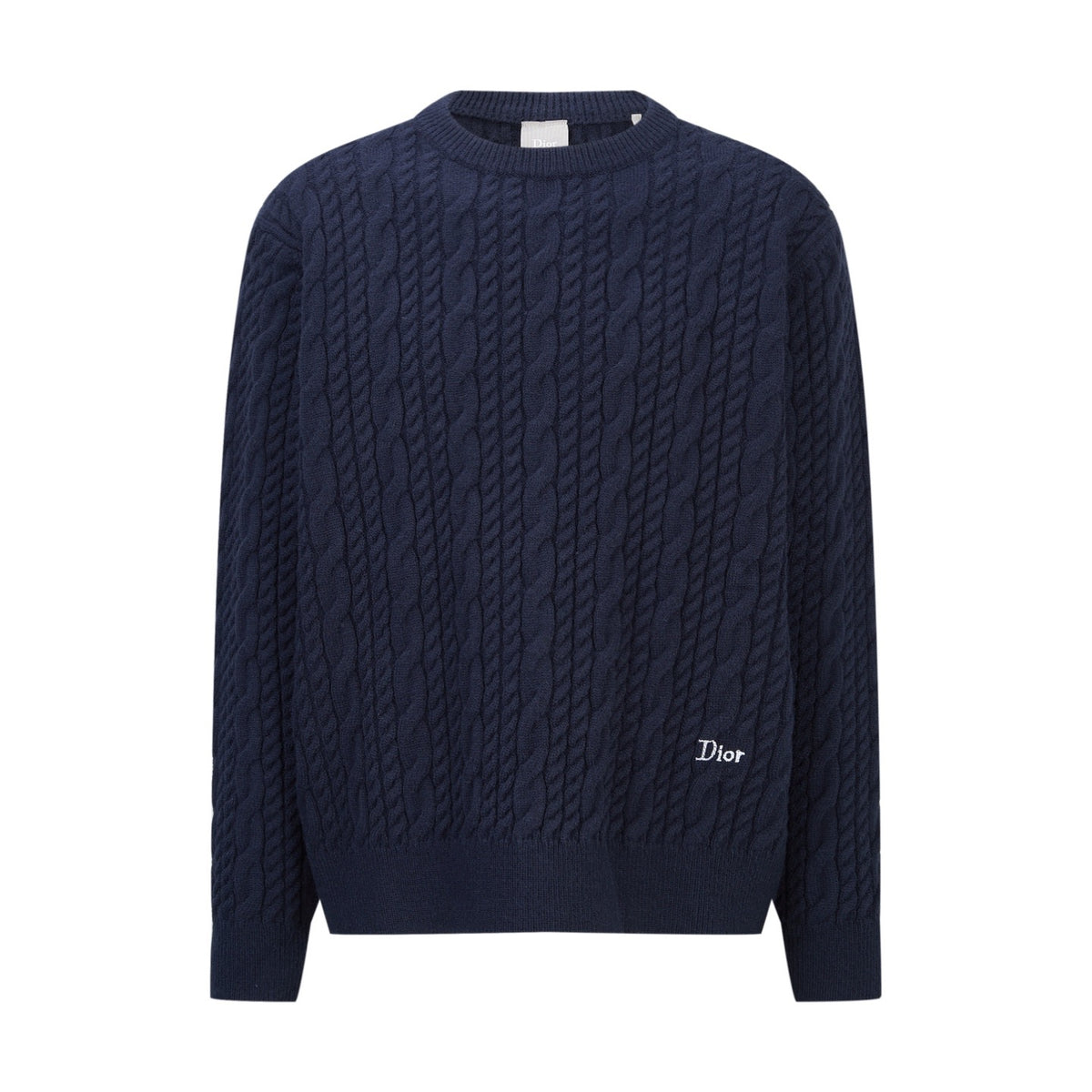 Dior Cable-Knit Sweater "Blue Cashmere Knit"