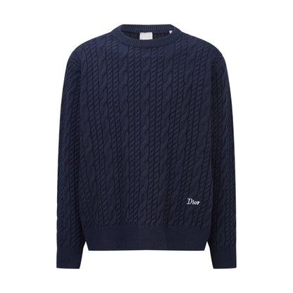 Dior Cable-Knit Sweater "Blue Cashmere Knit"