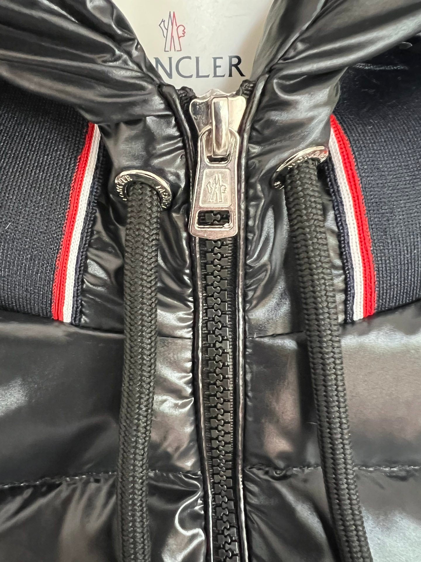 Moncler Paneled Down and Wool Jacket "Black"