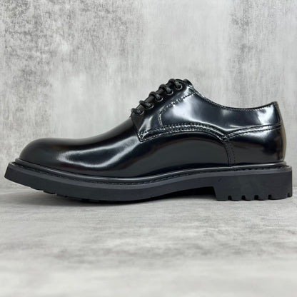 Dior Leather Derby Shoes "Black"