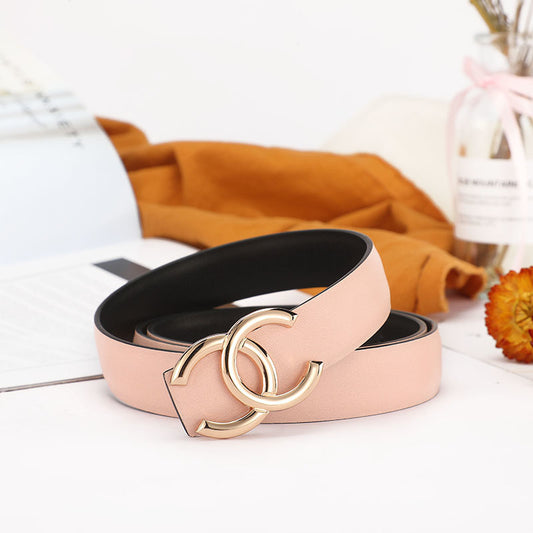 Chanel Leather Belt "Pink-Gold"