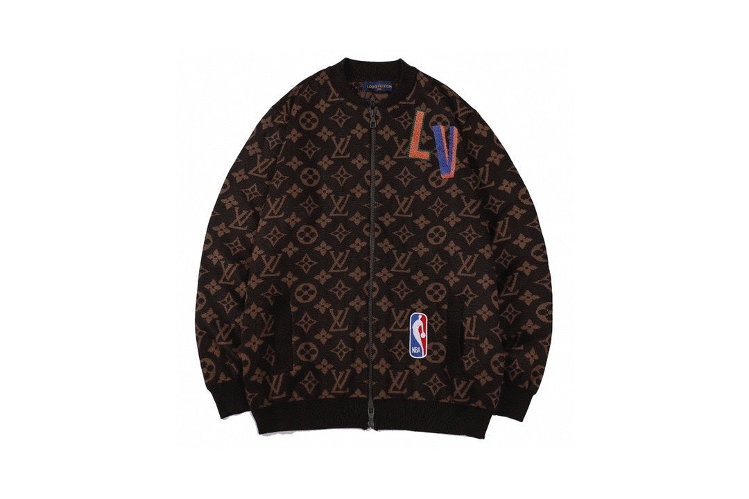 NBA x Louis Vuitton Sweater Bomber Jacket "Brown"