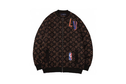 NBA x Louis Vuitton Sweater Bomber Jacket "Brown"
