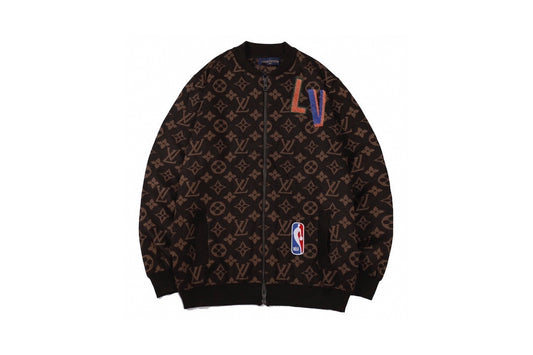 NBA x Louis Vuitton Sweater Bomber Jacket "Brown"