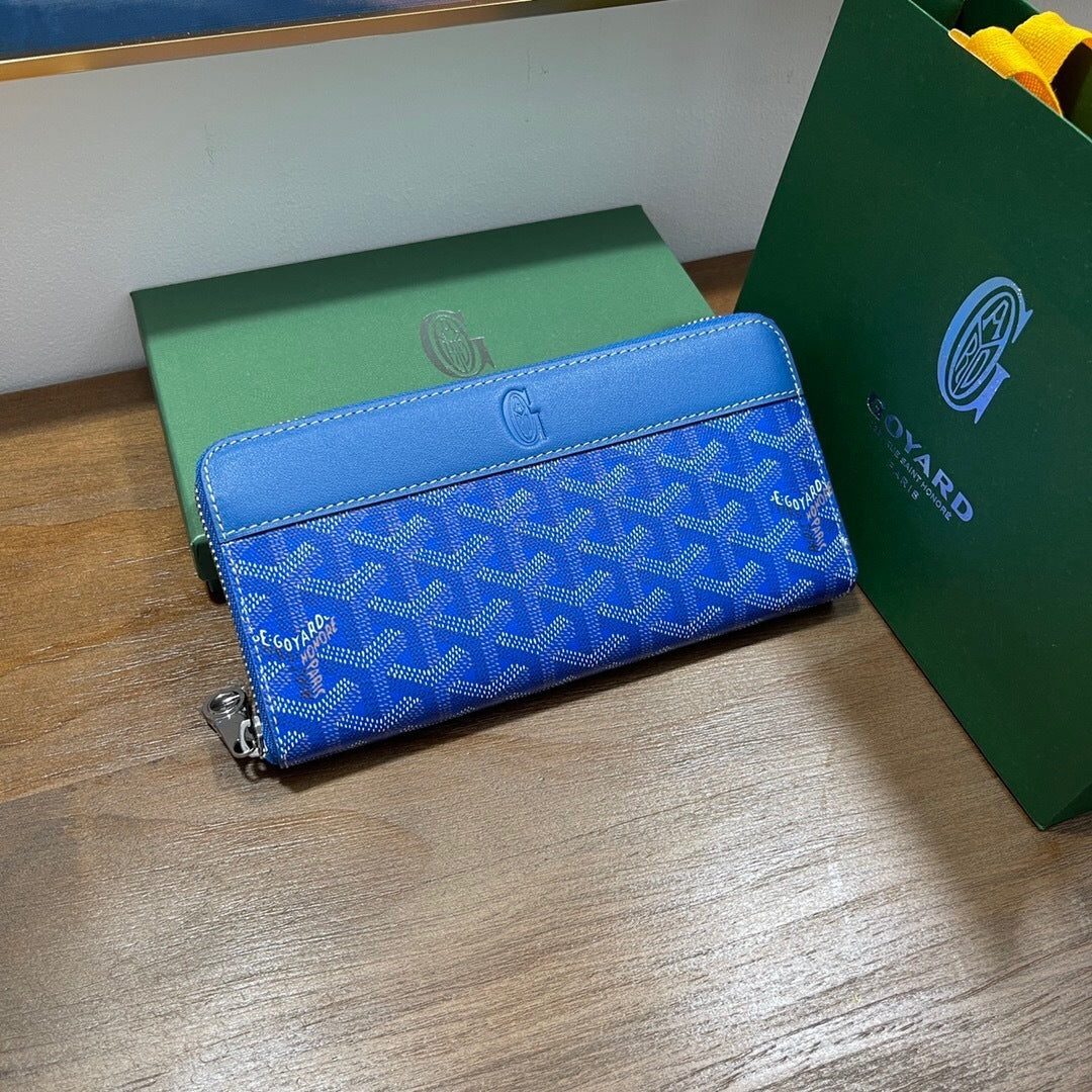 Goyard Matignon GM Wallet "Sky Blue"