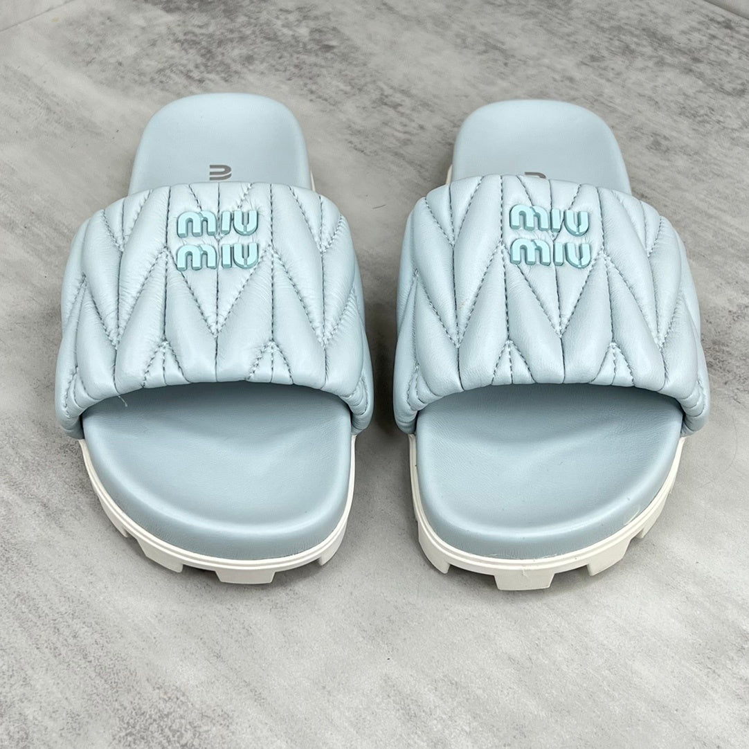 Miu Miu Slides "Baby Blue-White"