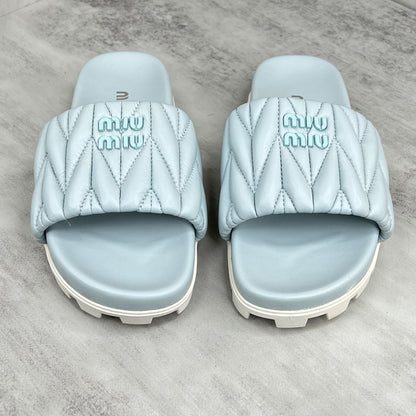 Miu Miu Slides "Baby Blue-White"