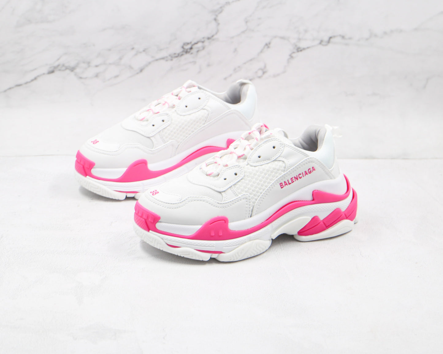 Balenciaga Triple S "White-Fluo Pink"