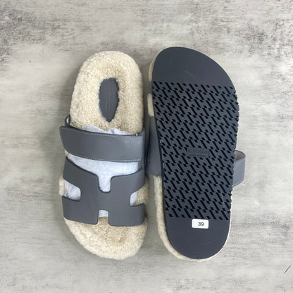 Hermes Chypre Sandals "Grey"