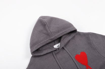 Ami Paris Ami De Coeur Hoodie "Grey"