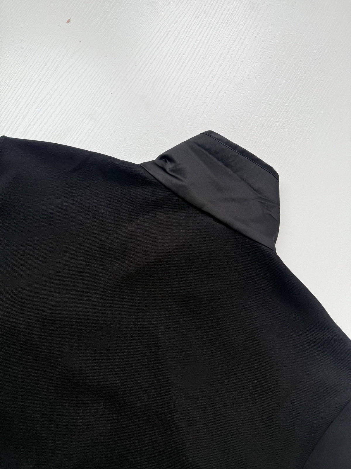 Prada Cotton Fleece Zipper Jacket with Re-Nylon Details "Black"