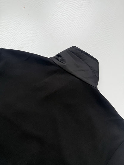 Prada Cotton Fleece Zipper Jacket with Re-Nylon Details "Black"