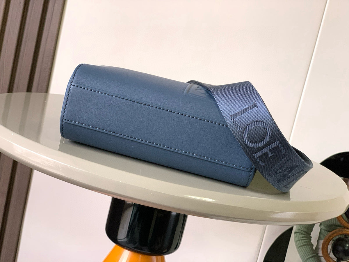 Loewe Mini Crossbody Camera Bag in Satin Calfskin "Blue"