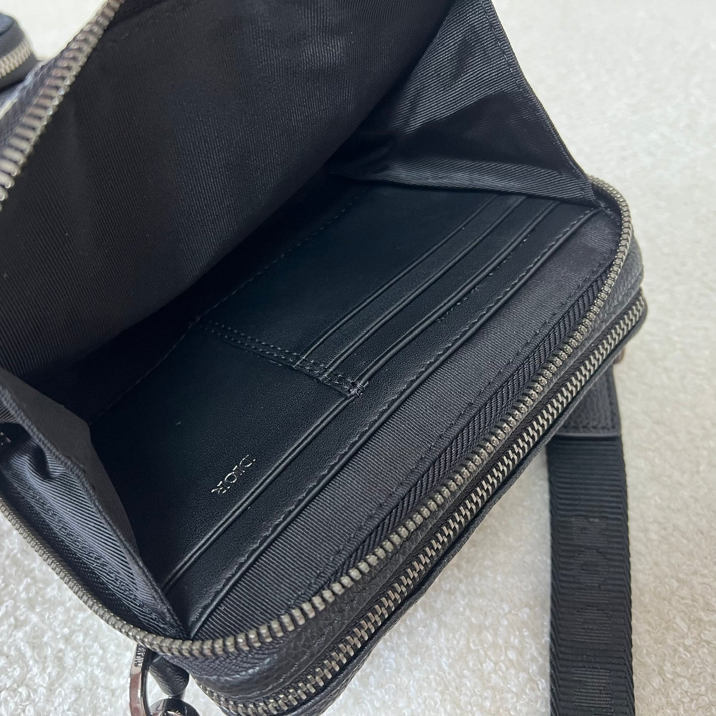 Dior Oblique Jacquard Zipped Pouch with Strap