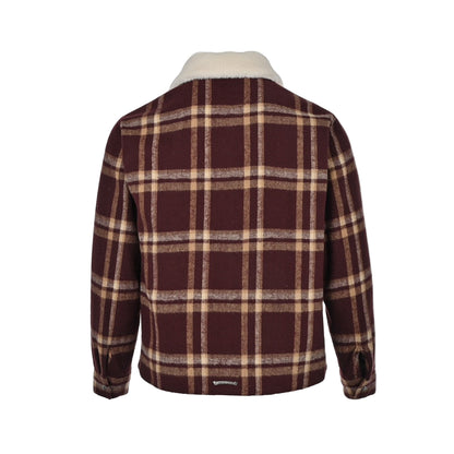 Chrome Hearts Shearling Collar Plaid Jacket